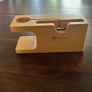 STALION Bamboo Apple Iphone Apple Watch Stand